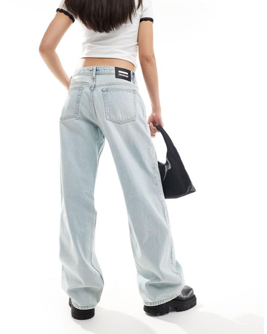 Dr. Denim Blue – hill – locker und weit geschnittene, gerade jeans mit niedrigem bund und "canyon pale worn"-waschung