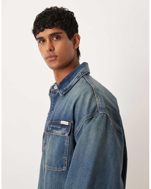 Calvin Klein Blue Oversized Denim Jacket for men