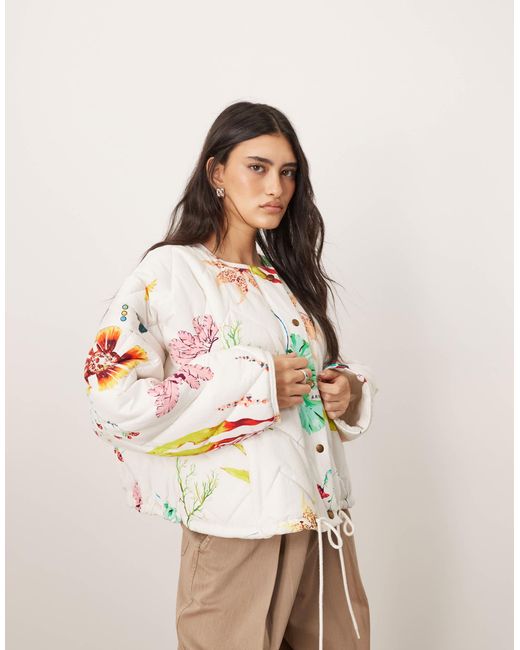 ARRANGE Multicolor – gesteppte bomberjacke mit botanischem blumenmuster