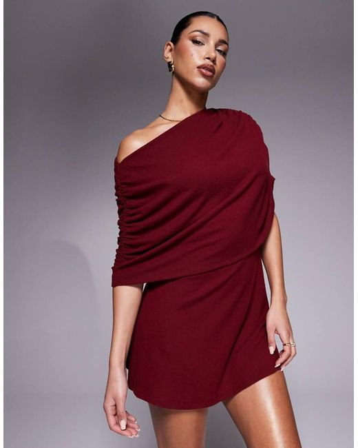 ASOS Red Cape Overlay Mini Dress