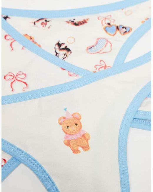 Daisy Street Blue 3 Pack Briefs