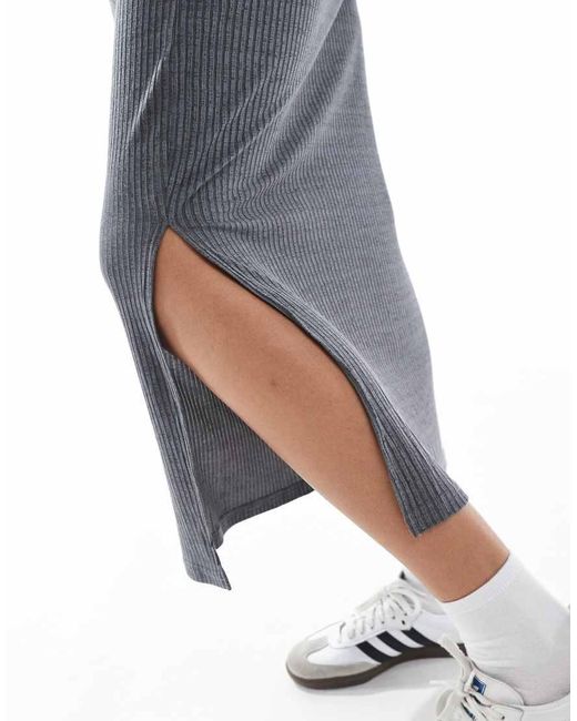 Mama.licious Blue Mamalicious Maternity Jersey Ribbed Skirt