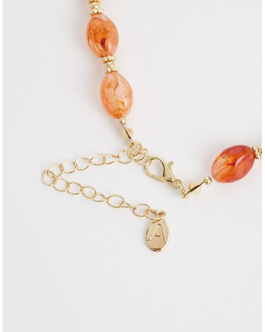 Accessorize White Bead Charm Necklace