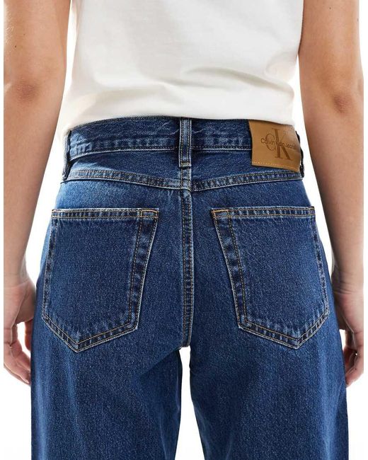 Vaqueros De Corte Recto Con De Estilo Años 90 De Calvin Klein de color Blue