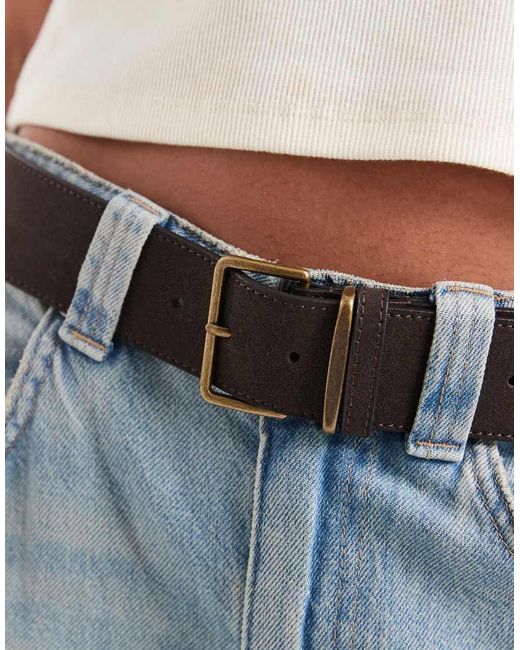 ASOS Blue Waist And Hip Wide Square Buckle Belt