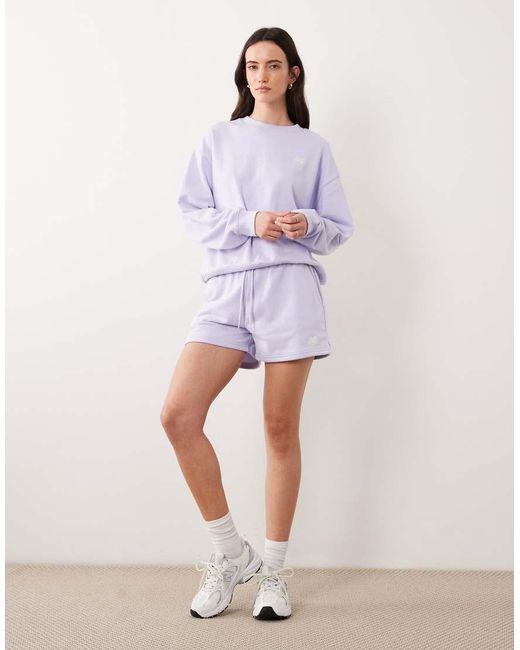 New Balance Purple Sport Essentials French Terry Crew