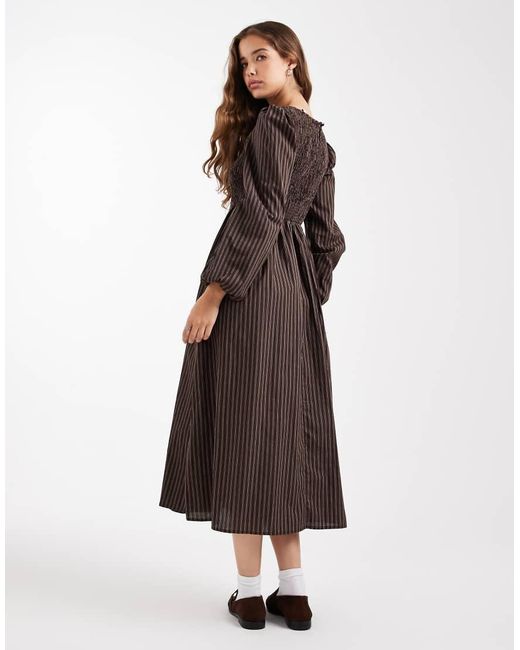 Daisy Street Multicolor Volume Sleeve Midaxi Dress