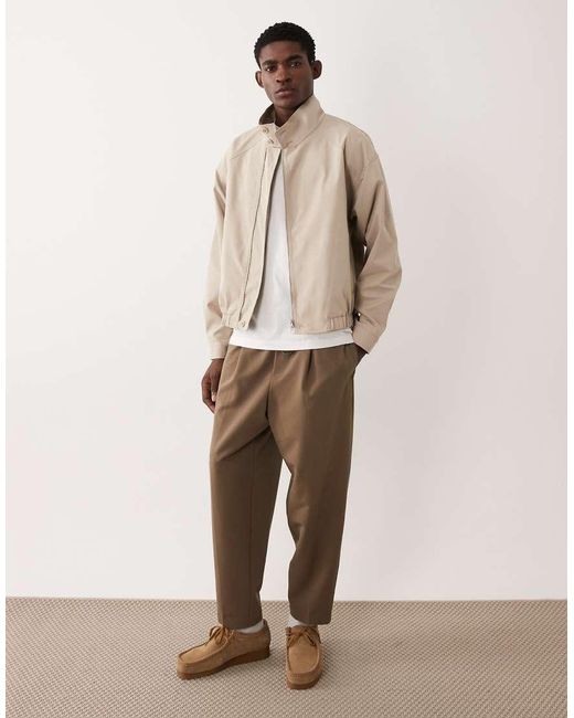 ASOS Natural Funnel Neck Jacket for men