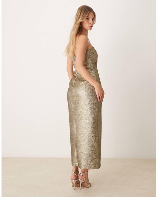 Abercrombie & Fitch Natural – trägerloses midikleid