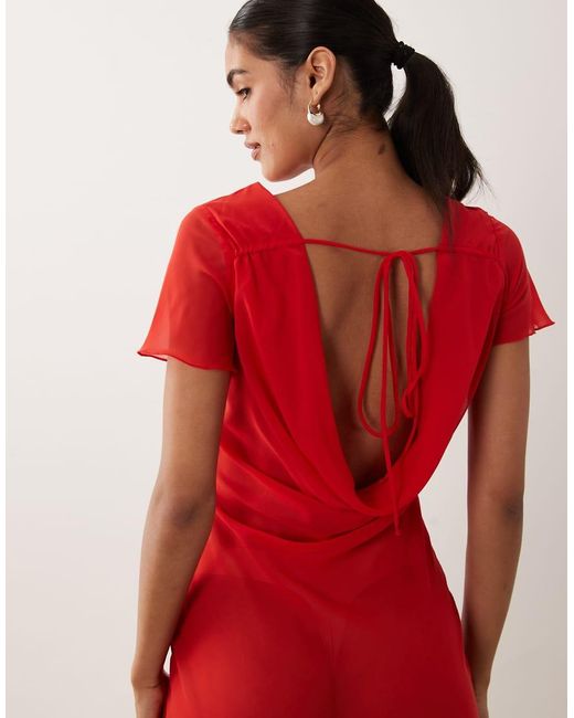 ASOS Red Cowl Back Maxi Dress