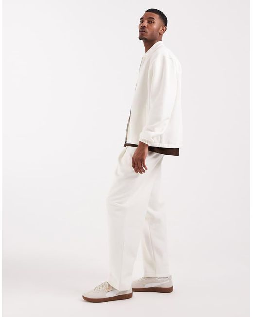ASOS Natural Wide Leg Pique joggers for men