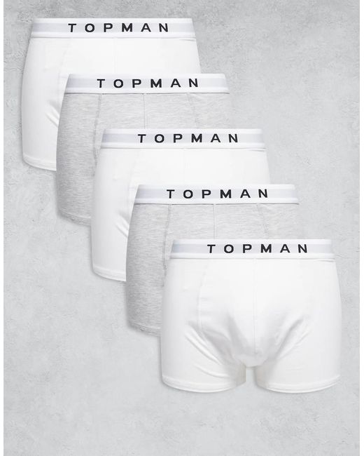 Topman Gray 5 Pack Trunk for men