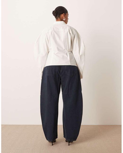 ARRANGE White Curve Tova Tapered Curved Leg Jeans With Roll Hem