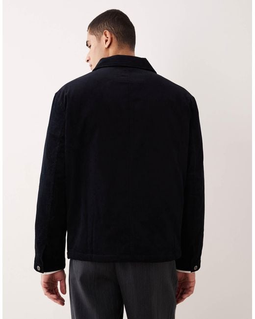 Mango Black Cotton Shacket for men