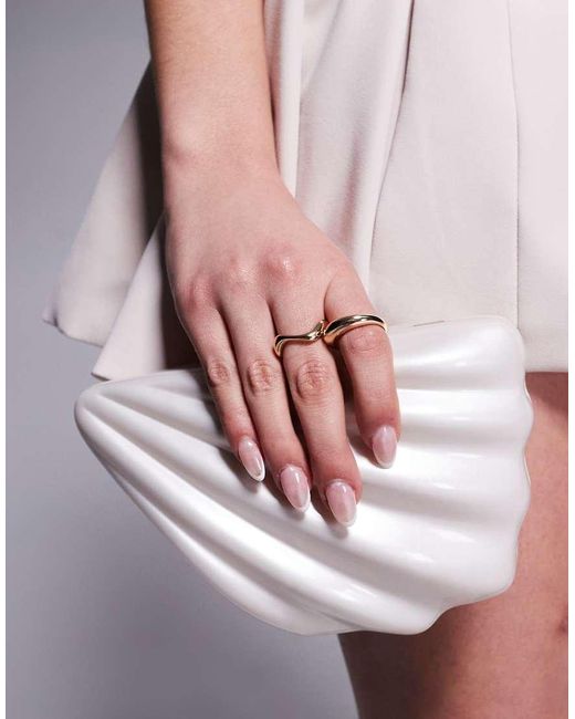 River Island Pink Shell Clutch Bag