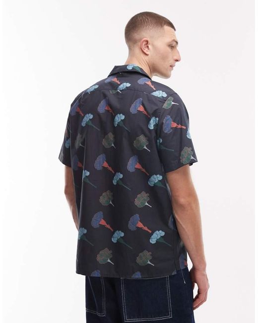 Paul Smith Blue Floral Print Shirt for men