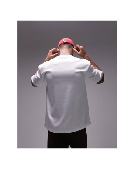Topman White Oversized Fit Satin T-shirt With Mid Sleeve for men