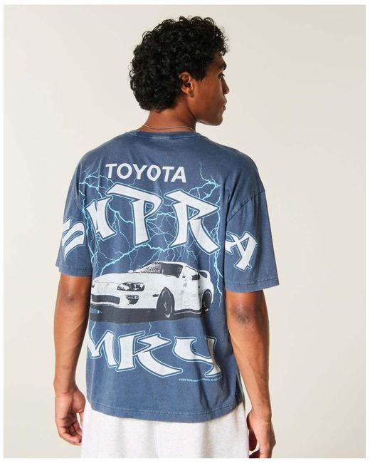 Hollister Blue Boxy Toyota Supra Graphic Tee for men