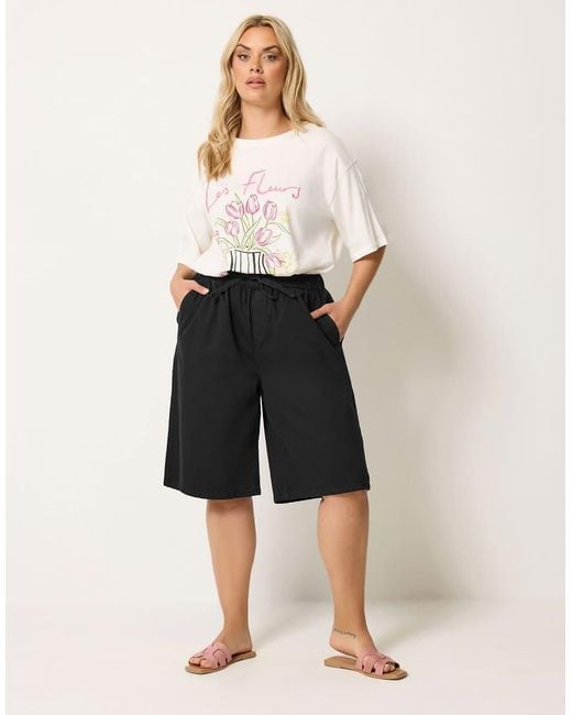 Yours Clothing White Denim Jorts