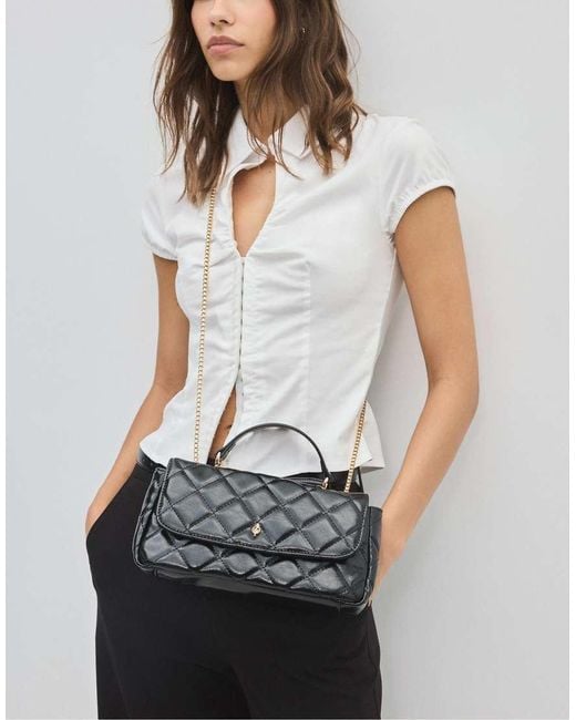 Stradivarius White Quilted Chain Crossbody Bag
