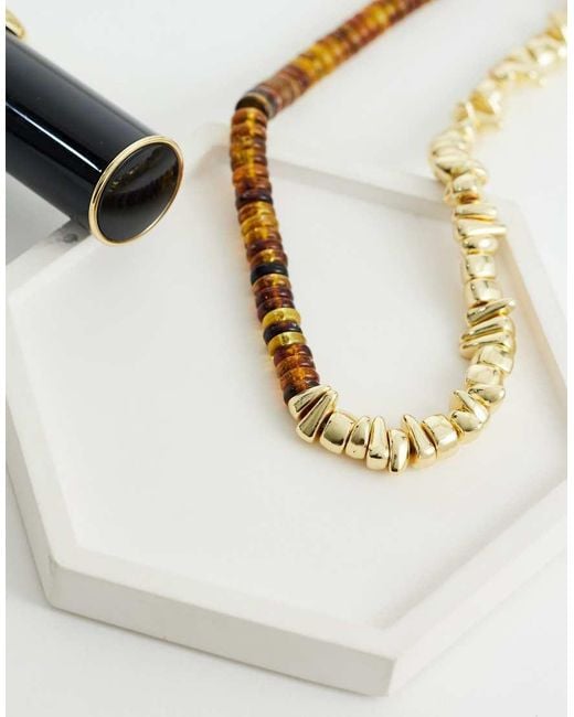 TOPSHOP Metallic Mateo Beaded Necklace