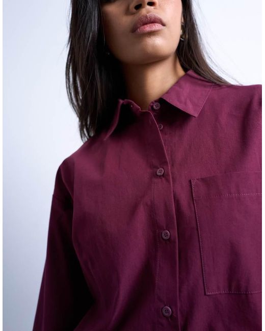 Camicia Oversize Stretta di TOPSHOP in Purple
