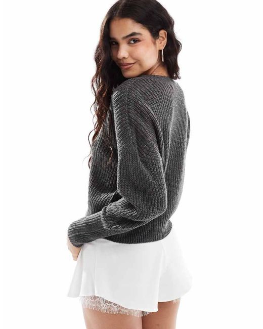 Vero Moda Black Button Through Chunky Rib Cardigan