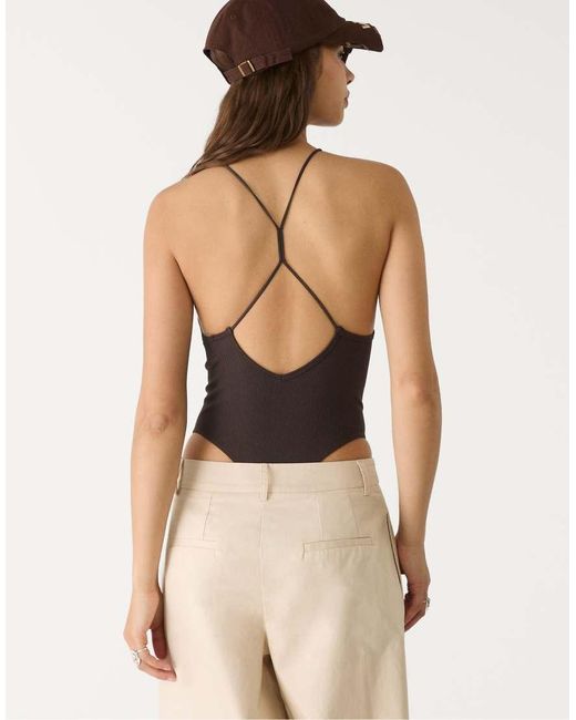 Stradivarius Body Met Bandjes En Versierde Achterkant in het Black
