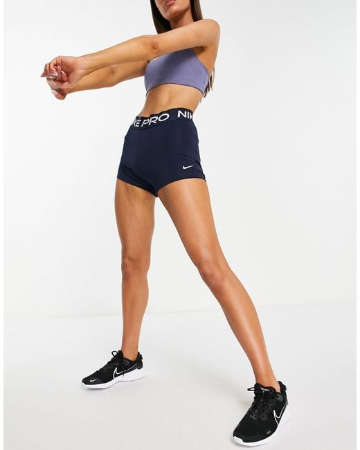 Nike Blue Nike Pro Training 365 3inch Shorts