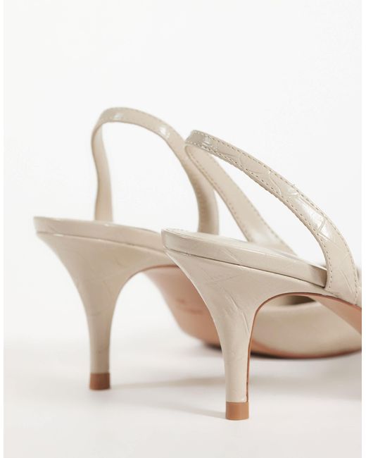 Mango Natural Heeled Pointed Slingback