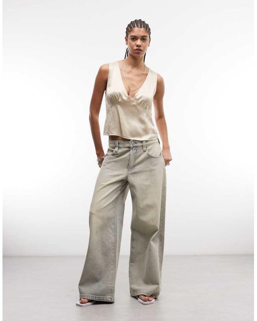 Weekday Natural Satin Top