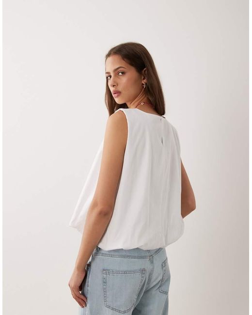ASOS White Bubble Hem Top