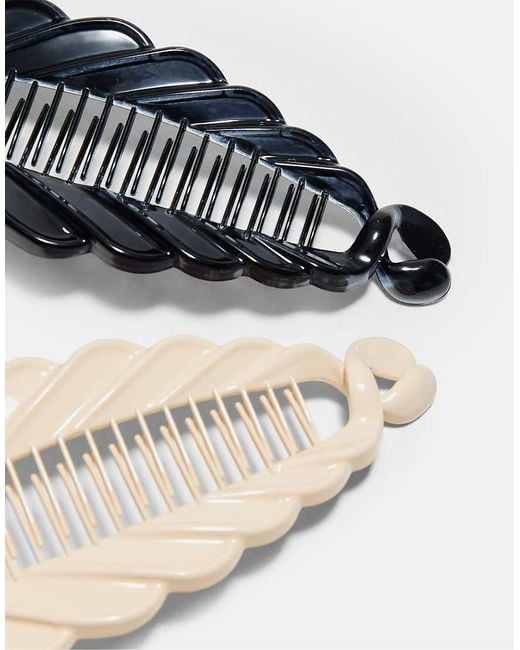 Stradivarius Blue Set Of 2 Wavy Banana Hair Clips