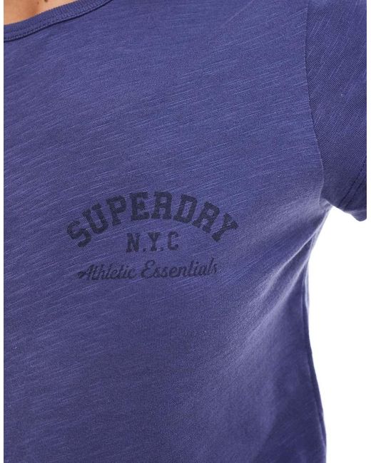 Superdry Blue Athletic Essential Slub T-Shirt