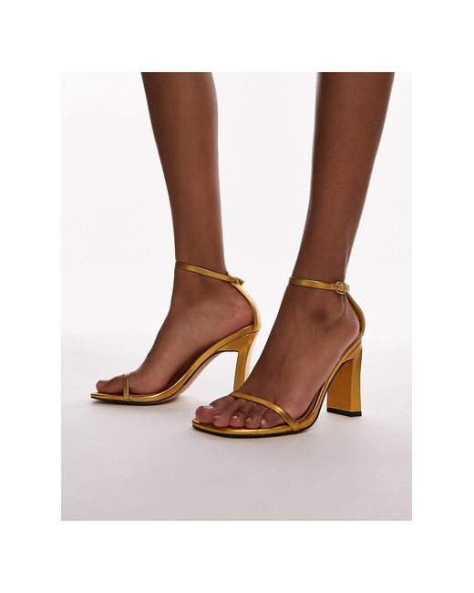 TOPSHOP Brown Ie High Heeled Two Part Sandals