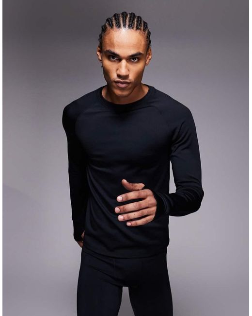 4505 Blue Thermal Running Long Sleeve Base Layer Top for men