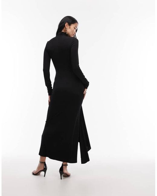 & Other Stories White Maxi Dress With High Neck And Drape Sheaf Detail