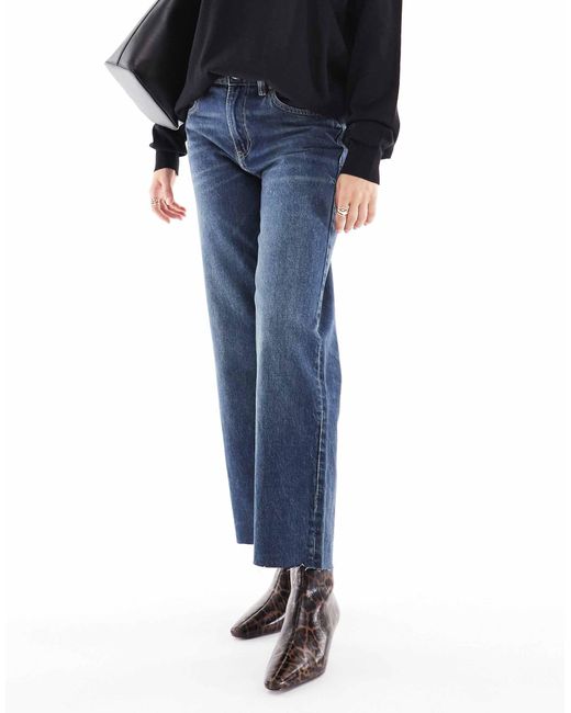 Schuh Blue Kitten Heel Mid Ankle Boots