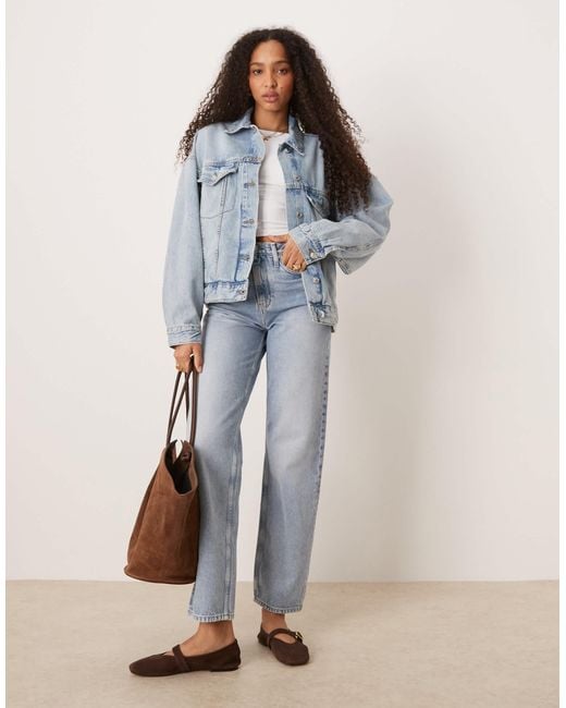 Gina Tricot Blue Denim Oversized Boyfriend Jacket
