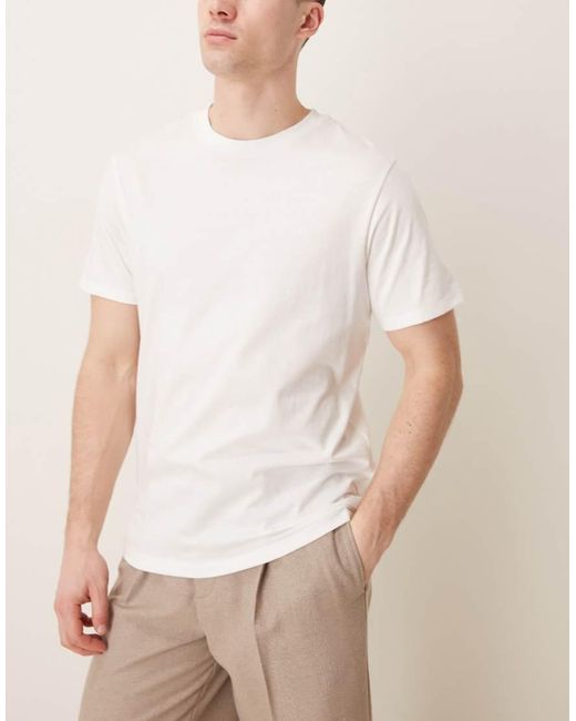ASOS Natural Essentials 5 Pack Regular Fit T-shirts for men