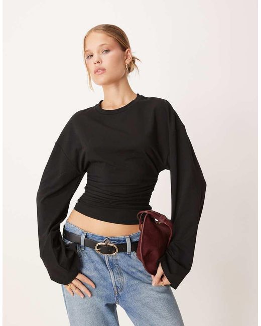 Gina Tricot Black Wide Sleeve Top