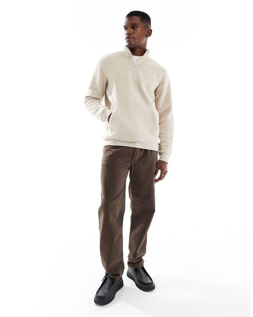 Pile Color Pietra Con Zip Corta di Only & Sons in Natural da Uomo
