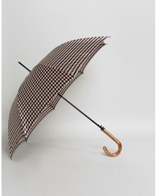 Aquascutum Natural Walker Club Check Umbrella