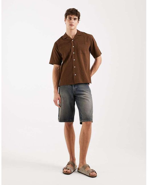 Redefined Rebel Blue Kingston baggy Fit Denim Shorts for men