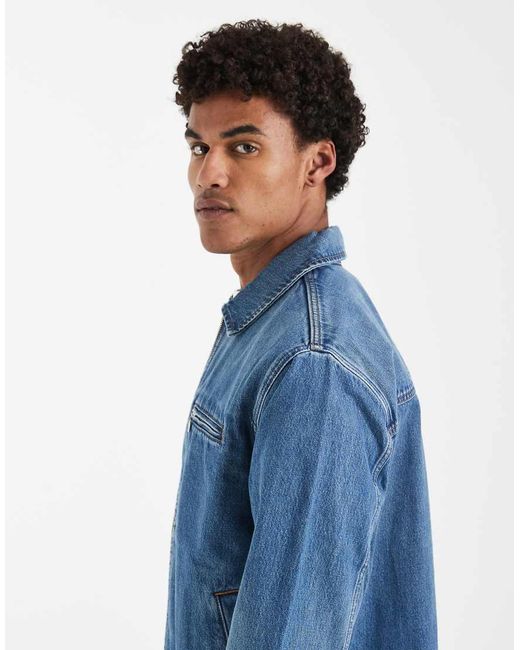 Levi's Blue Garage Denim Zip Through Jacket for men