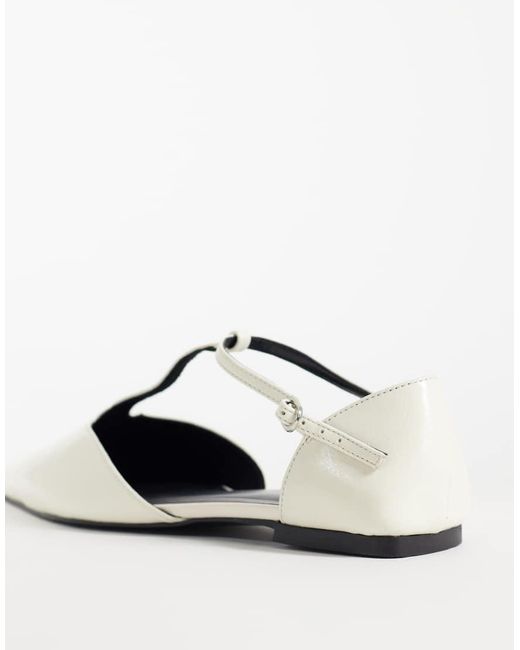 ASOS Metallic Lover Pointed T Bar Ballets
