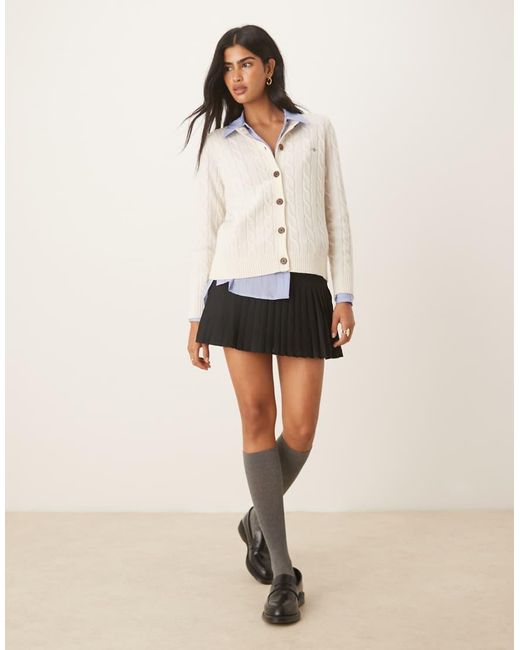 Gant Natural Lambswool Cable Knit Cardigan
