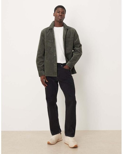 ARKET Green Cord Overshirt With Front Patch Pockets for men