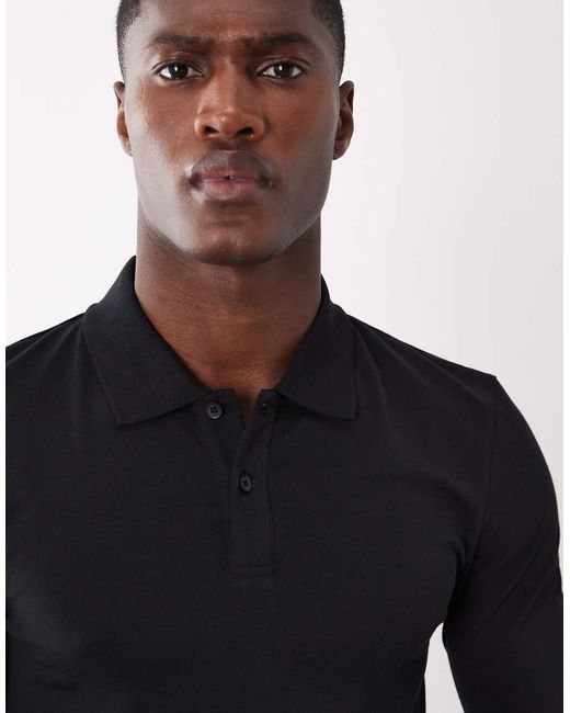 ASOS Blue Essentials Muscle Polo for men