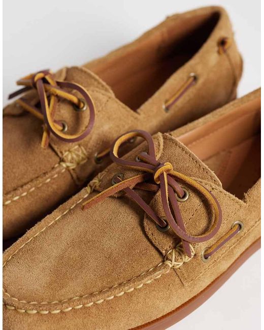 Polo Ralph Lauren Brown Suede Boat Shoes With Tassels for men